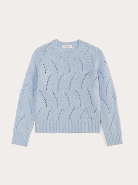 EVERLANE THE POINTELLE SWEATER IN CLOUD