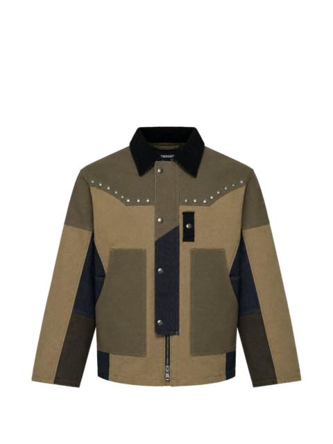 Andersson Bell stud-embellished patchwork jacket