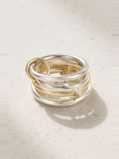 Spinelli Kilcollin Cancer set of four 18-karat gold and sterling silver ring