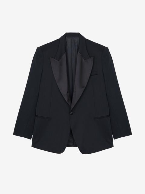 The Frankie Shop Halle Satin Collar Blazer - Black