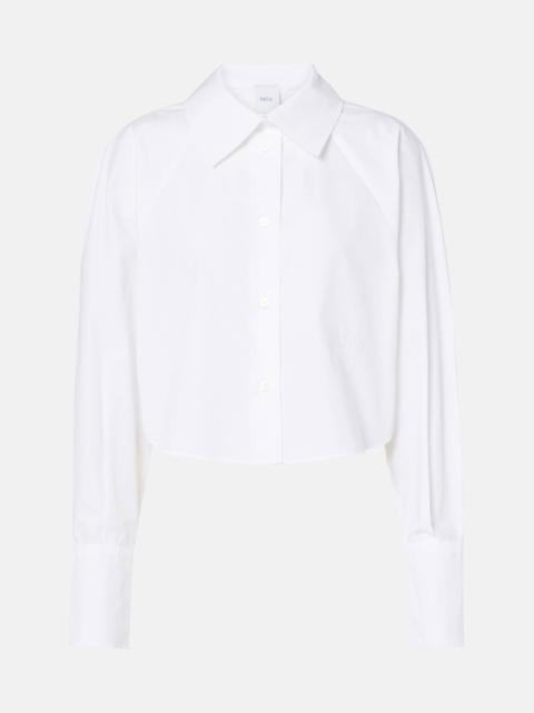 Cotton poplin cropped shirt