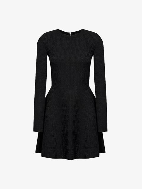 Givenchy Monogram-pattern long-sleeved knitted midi dress