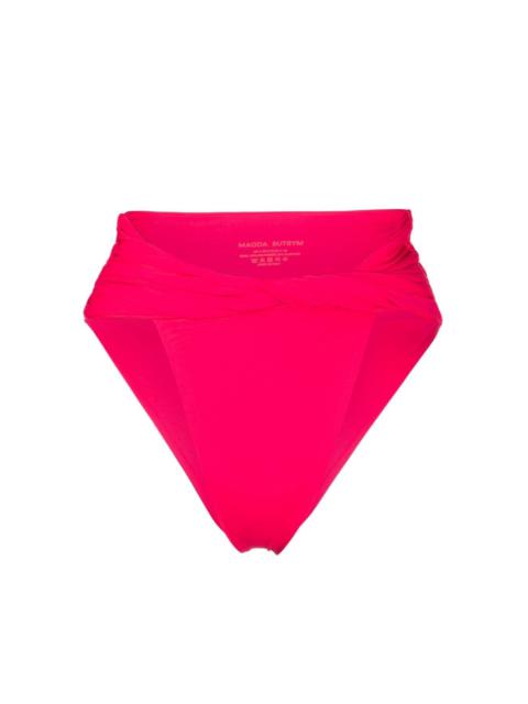 Twisted high-waisted bikini bottoms