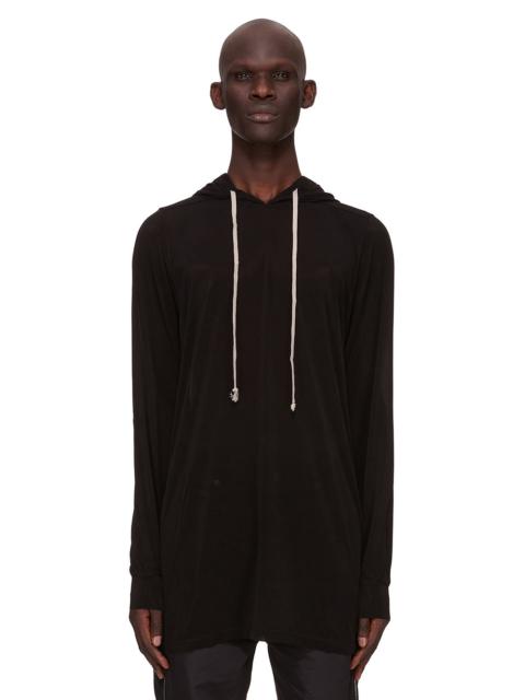 Rick Owens Black Hollywood Stretch Cupro Jersey Hoodie