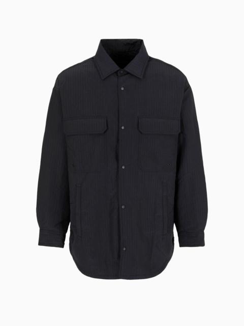EMPORIO ARMANI Lightweight nylon seersucker water-repellent shirt jacket