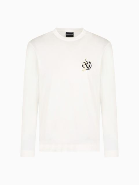 ASV LYOCELL BLEND JERSEY JUMPER WITH LUNAR NEW YEAR EMBROIDERY