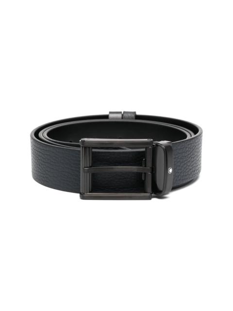 Montblanc pebble-leather buckle belt