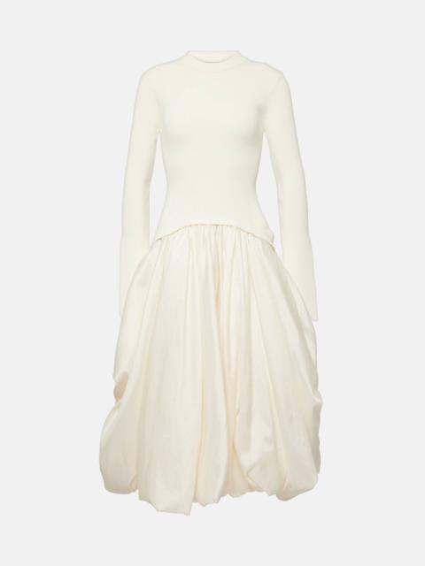 SIMKHAI Kenlie taffeta-trimmed midi dress