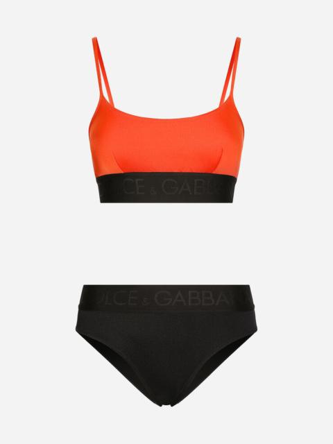 Dolce & Gabbana Two-tone bikini with bralette bikini top