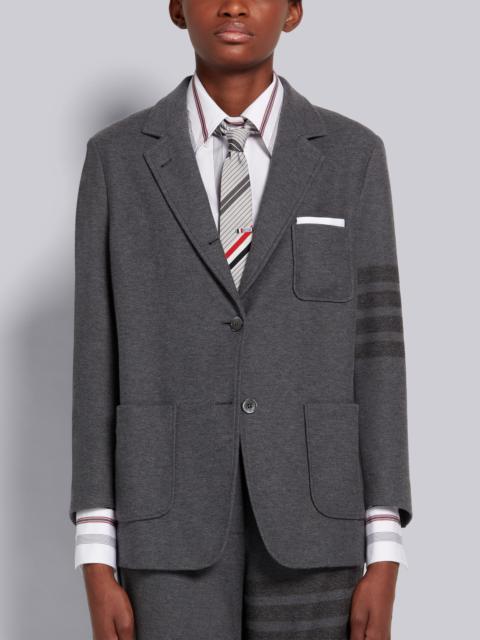 Thom Browne Medium Grey Double Face Tech Twill Tonal 4-Bar Sack Jacket