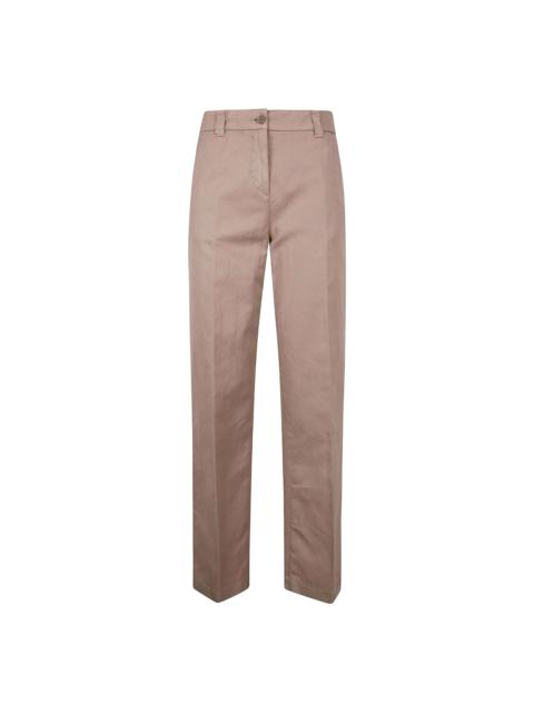 cotton straight-leg trousers