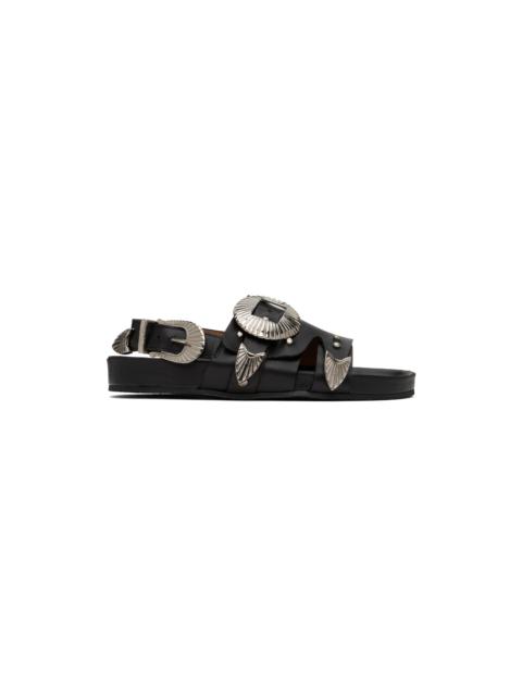 TOGA PULLA SSENSE Exclusive Black Leather Sandals