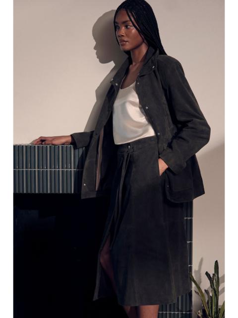 KAREN MILLEN Suede Tie Belt Midi Skirt