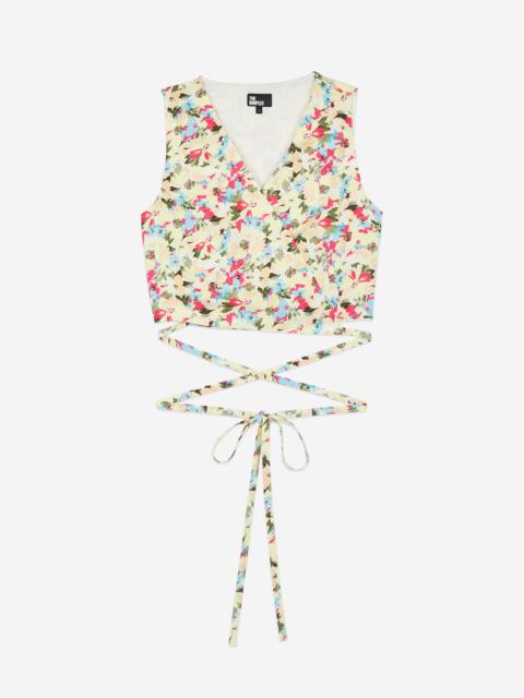 The Kooples PRINTED SHORT WRAP TOP