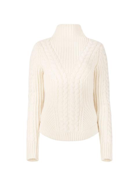 cable-knit wool-blend jumper