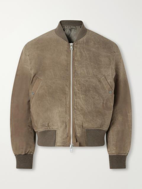 Our Legacy Distressed Waxed Shell Bomber Jacket