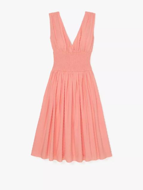 kate spade Swiss Dot Smocked Midi Dress