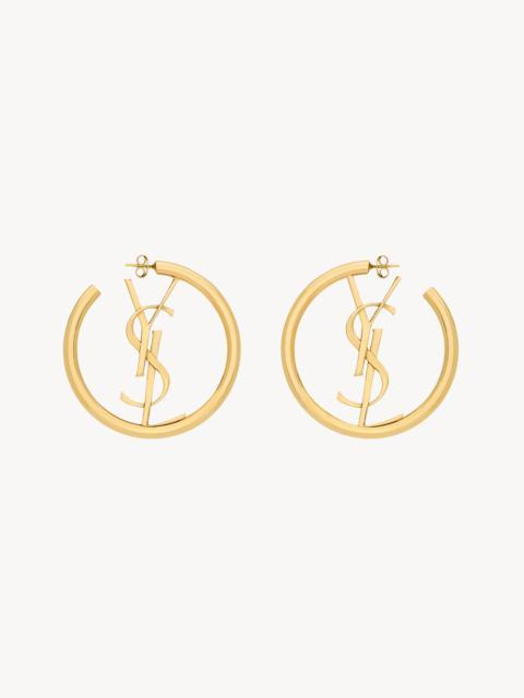 SAINT LAURENT CASSANDRE HOOP EARRINGS IN METAL