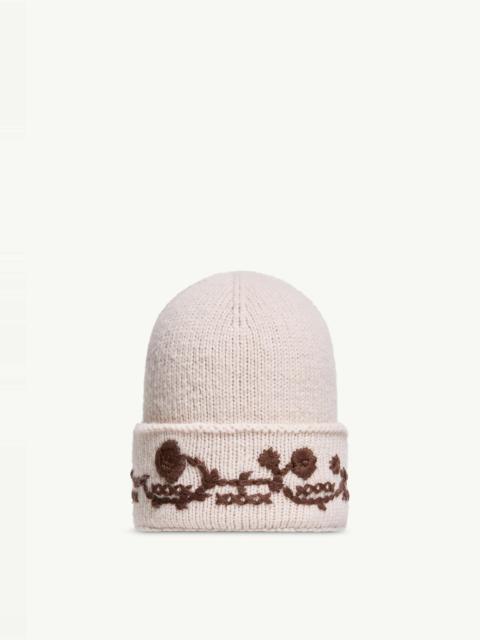 Moncler Embroidered Alpaca Blend Knit Beanie