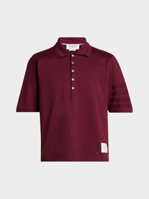 Thom Browne Men's Cotton 4-Bar Sleeve Name Applique Polo Shirt