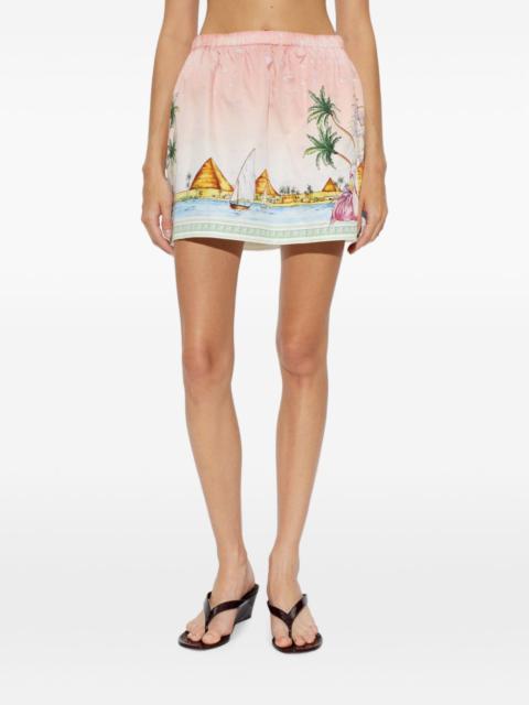 CASABLANCA Pink Ethereal graphic-print mini skirt