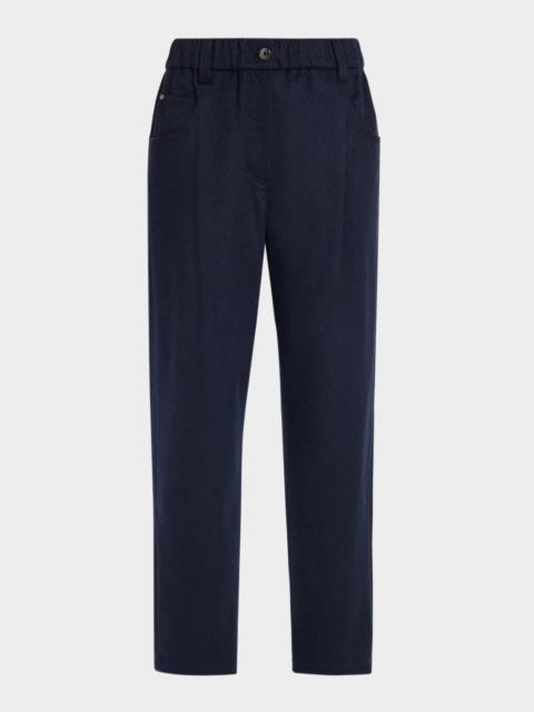 Brunello Cucinelli Pleated Wool Straight-Leg Pants