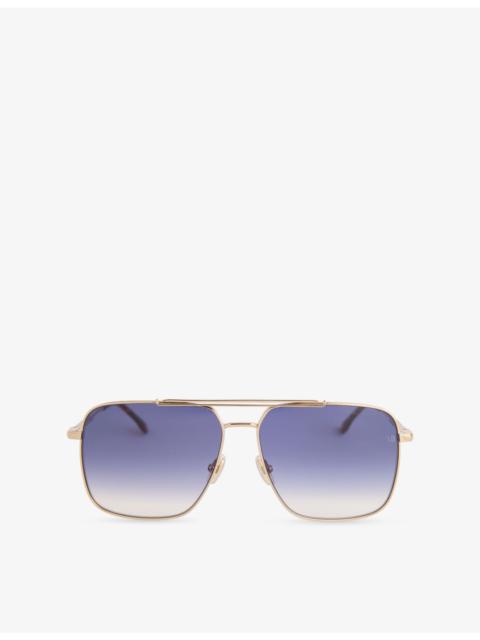 Victoria Beckham Aviator-Frame Metal Sunglasses