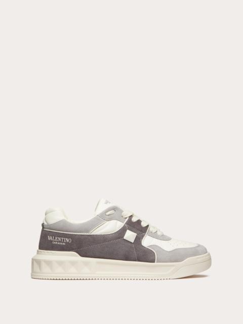 Valentino ONE STUD LOW-TOP SNEAKER IN SPLIT LEATHER AND NAPPA