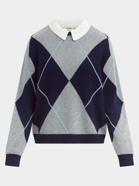 Joe's Jeans The Jude Argyle Wool-Blend Collared Sweater