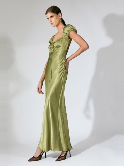 BARDOT Stasia Satin Maxi Slip Dress In Khaki