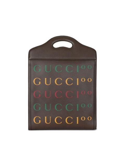 GUCCI Gucci Aria 100th Anniversary Printed Tote 'Brown'
