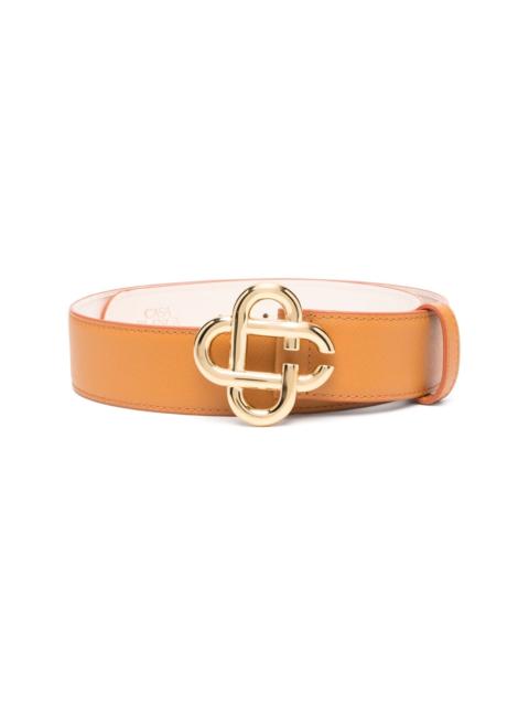 CC logo buckle leather belt