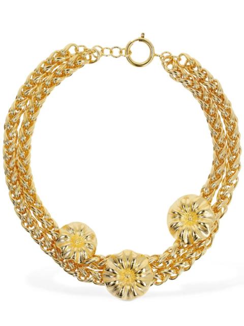 Elizabeth double chain daisy necklace