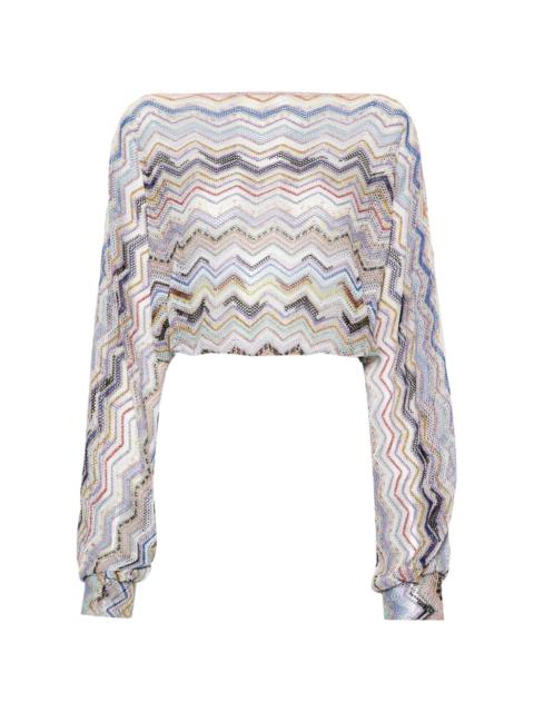 zigzag-woven knitted top