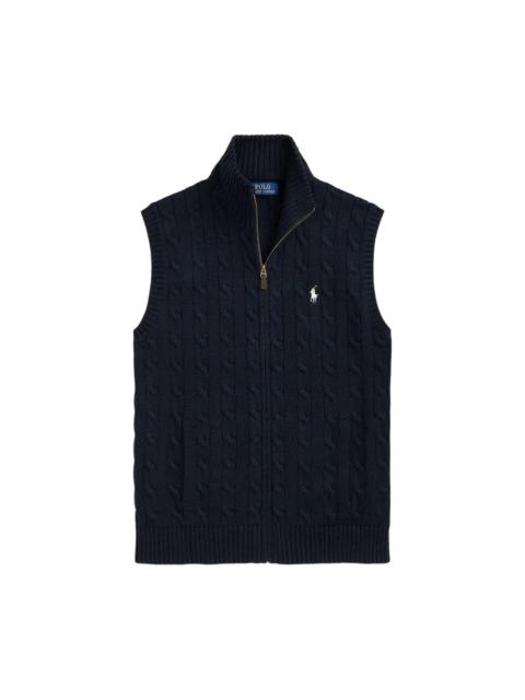 Polo Ralph Lauren CABLE-KNIT ZIP-UP SLEEVELESS CARDIGAN