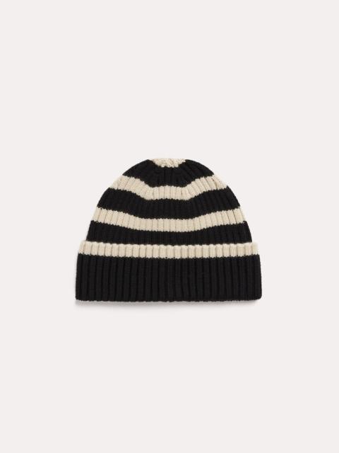 TOTEME Signature stripe beanie black