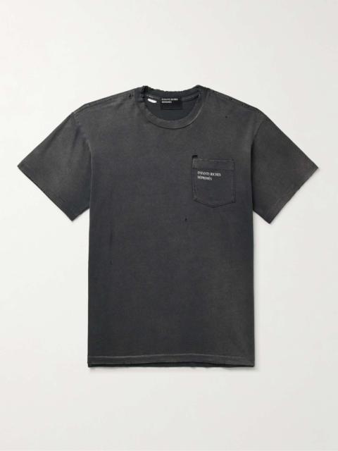 Thrashed Distressed Logo-Print Cotton-Jersey T-Shirt