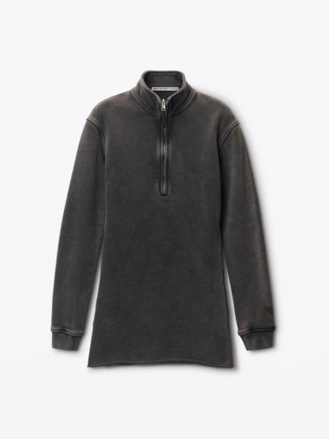 Alexander Wang quarter zip minidress in cotton terry