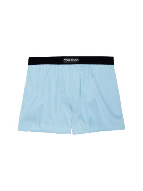 TOM FORD Blue Silk Boxers