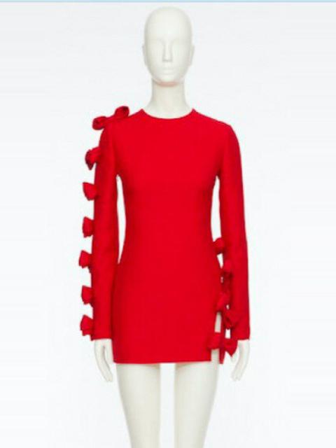 Crepe Couture Dress red