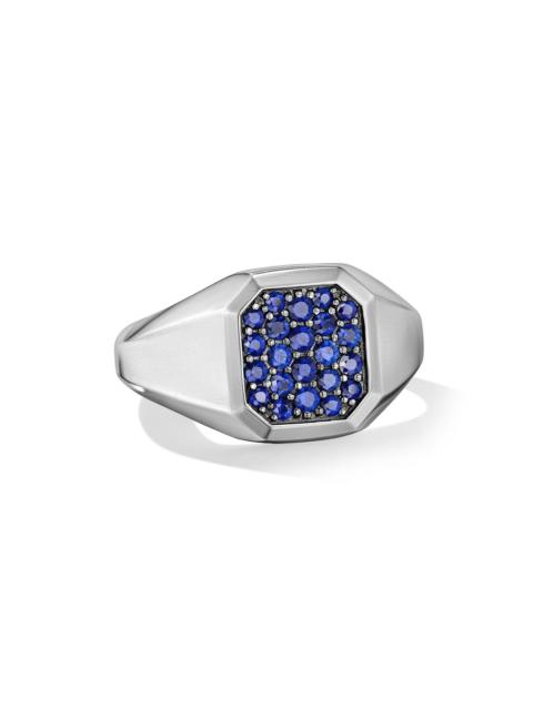 DAVID YURMAN Men's Streamline Signet Ring in Sterling Silver - Sapphire