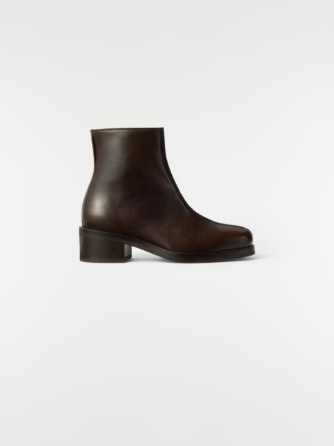 Lemaire PIPED ANKLE BOOTS IN SHINY BUFFALO LEATHER