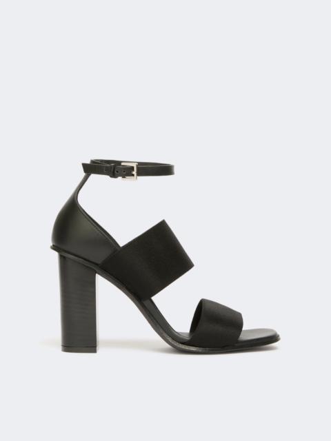 Max Mara Sandals in calfskin and elasticated webbing - BLACK