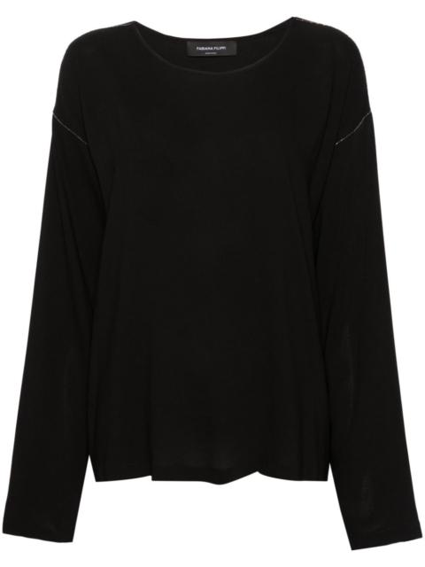 FABIANA FILIPPI SablÃ© beaded-trim blouse