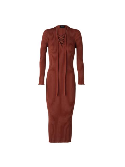 Longchamp Fitted long dress Chestnut - Knit