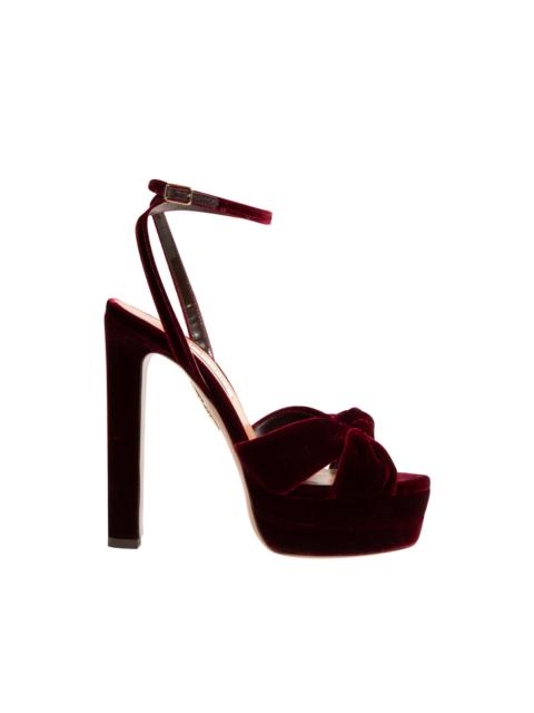 AQUAZZURA Cupid Plateau Velvet Platform Heel
