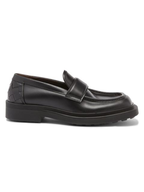 Bottega Veneta Men's James Intrecciato-Detailed Leather Loafers - Black