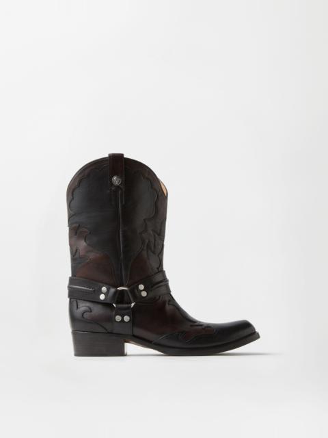 VERSACE Sylvester Leather Western Boots