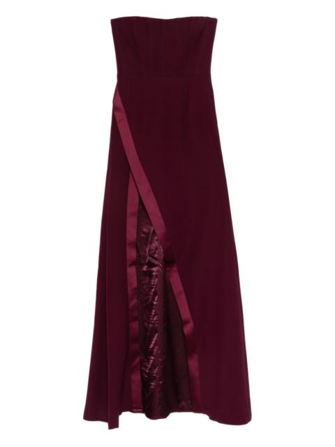 THE NEW ARRIVALS ILKYAZ OZEL strapless side-slit maxi dress