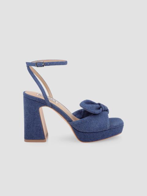 BADGLEY MISCHKA Women's Yuki 90MM Denim Platform Sandals - Dark Denim